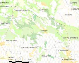 Mapa obce Aragon