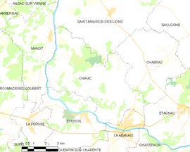 Mapa obce Chirac