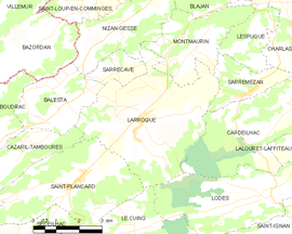 Mapa obce Larroque