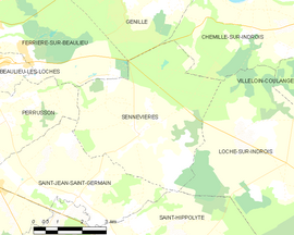 Mapa obce Sennevières