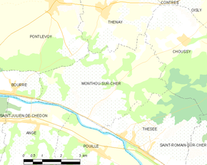 Poziția localității Monthou-sur-Cher