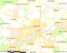 Mapa obce Maubeuge