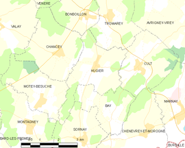 Mapa obce Hugier