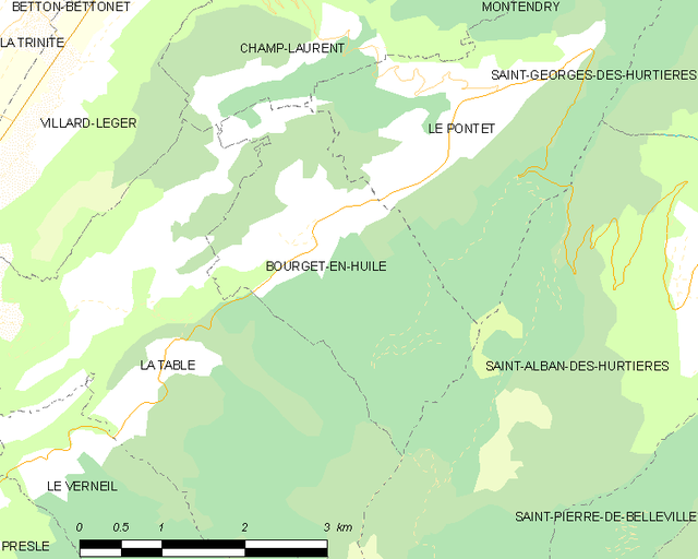 Bourget-en-Huile - Localizazion