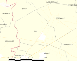 Mapa obce Ichy