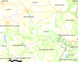 Mapa obce Vaïssac