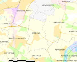 Mapa obce Leudeville