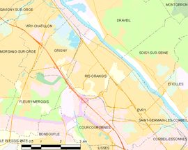 Mapa obce Ris-Orangis