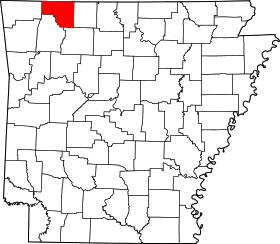 Map of Arkansas highlighting Carroll County.svg