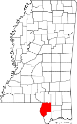 Map of Mississippi highlighting Pearl River County.svg