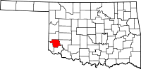 Locatie van Greer County in Oklahoma