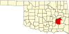 Oklahoma térkép, kiemelve a Pittsburg County.svg-t