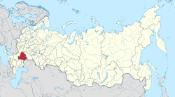 Волгоградска област на картата на Русия