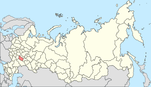 Пензенська область на карті суб'єктів Російської Федерації