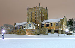 The University of Tulsa campus on the night of January 14 Mcfarlin ice.jpg