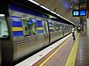 A train arriving at Melbourne Central