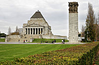 The design of the Shrine of Remembrance in Melbourne was inspired by that of the Mausoleum.