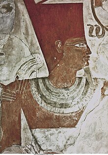 Relief showing Mentuhotep II in front of Montu from his mortuary temple in Deir el Bahri, Londres