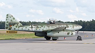 English: D-IMTT Messerschmitt Me 262 replica (Messerschmitt foundation) at ILA Berlin Air Show 2012. Deutsch: D-IMTT Messerschmitt Me 262 Nachbau (Messerschmitt Stiftung) auf der ILA Berlin Air Show 2012.