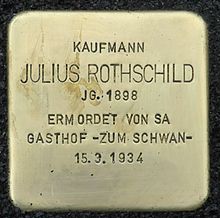 Mihla, Stolperstein am Anger für Julius Rothschild