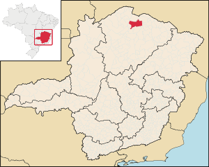 Localização de Jaíba em Minas Gerais