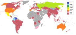 Miss Universe 2008 participating countries and territories. Miss Universe 2008 Map.PNG