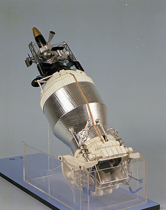 Model of Galileo atop the Centaur G Prime upper stage in the San Diego Air and Space Museum Model of Centaur G with Galileo probe (upright).jpg