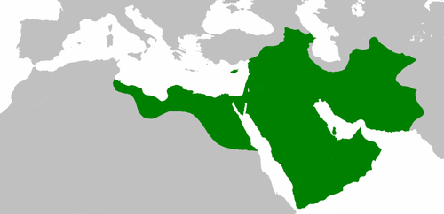 The Rashidun Caliphate reached its greatest extent under Caliph Uthman in c. 654