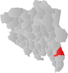 Lage der Kommune in der Provinz Innlandet