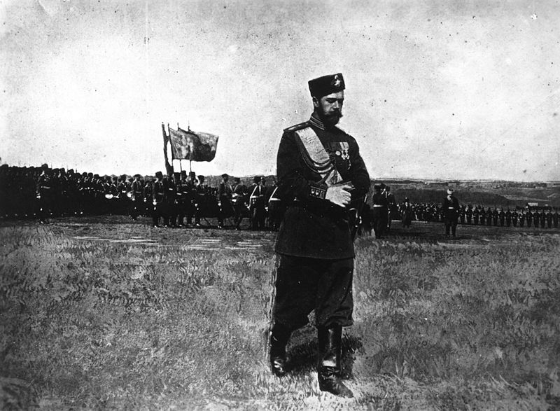 File:Nicholas II of Russia with his troops.jpg