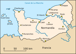 Umístění Normandie