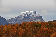 Autumn view of Novafjell (Nova mountain) in Skånland