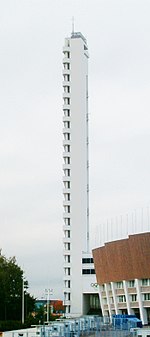 The tower of the Helsinki Olympic Stadium (Y. Lindegren & T. Jantti, built in 1934-38) Olympiastadionin torni.jpg