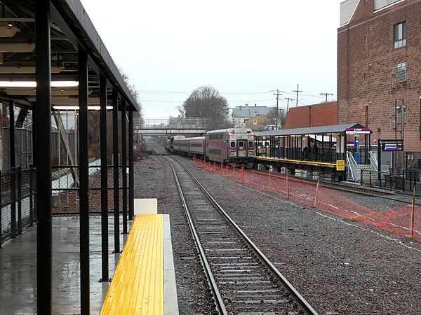 The interim Lynn station in December 2023