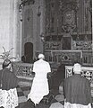 Papa Giovanni Paolo II nella cappella della Madonna del Pilerio nel 1984