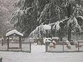 Playground with snow at Parco Solari (Milan)