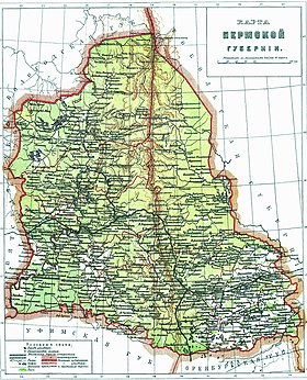 Perm Guberniyası harita üzerinde