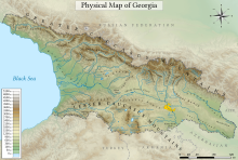 Mapa físic de Geòrgia