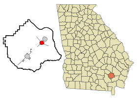 Pierce County Georgia Incorporated and Unincorporated areas Patterson Highlighted.svg