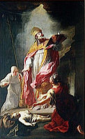 Святой Клод, воскрешающий ребёнка. Ок. 1737. Холст, масло. Версаль