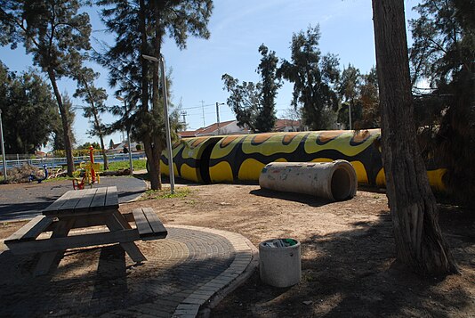 An example of a bomb shelter at a playground in Israel