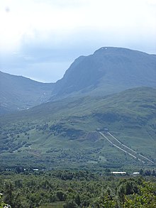 Penstocks carrying water to the aluminium smelter at Fort William; Ben Nevis is in the background Pipelines supplying Aluminium works Fort William - geograph.org.uk - 22776.jpg