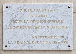 Plaque en mémoire du 24e régiment d'infanterie.