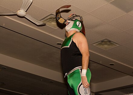 Player Uno as Alpha-1 Wrestling Tag Team Champion