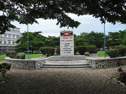 Monument in Bujumbura commemorating Burundi's independence on 1 July 1962
