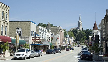 Downtown Port Washington includes many small businesses, including restaurants and retail stores.