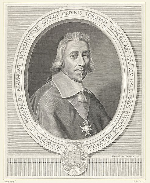 File:Portret van Hardouin de Péréfixe de Beaumont Harduinus de Perefixe de Beaumont ruthenensium episcop'. ordinis torquati cancellari'. lud.i gall. regis quondam praeceptor (titel op object), RP-P-OB-21.241.jpg