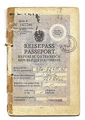 "Serie A" Austrian passport, issued to Carl Szokoll in 1948.