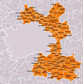Mestá a obce okresu Praha-východ