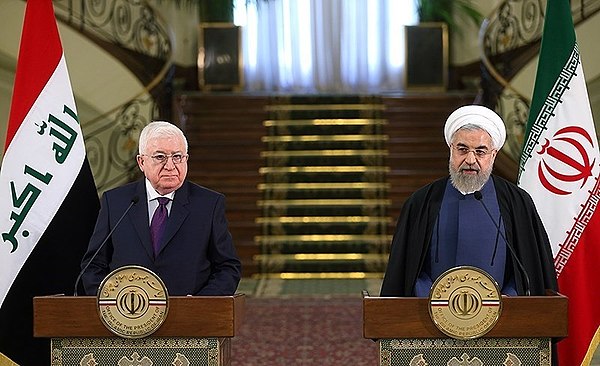 Masum with Iranian President Hassan Rouhani in Saadabad Palace